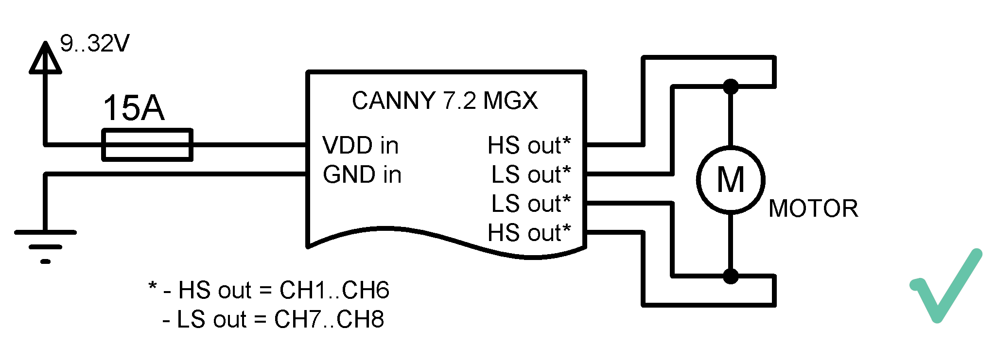 Допустимая схема подключения электромотора с реверсом.